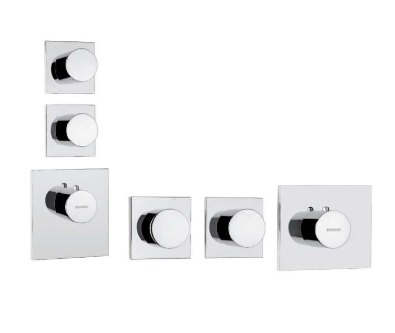 Внешняя часть термостата Bossini Outlets Z031203.094 HighFlow круглая ручка Шлифованный никель