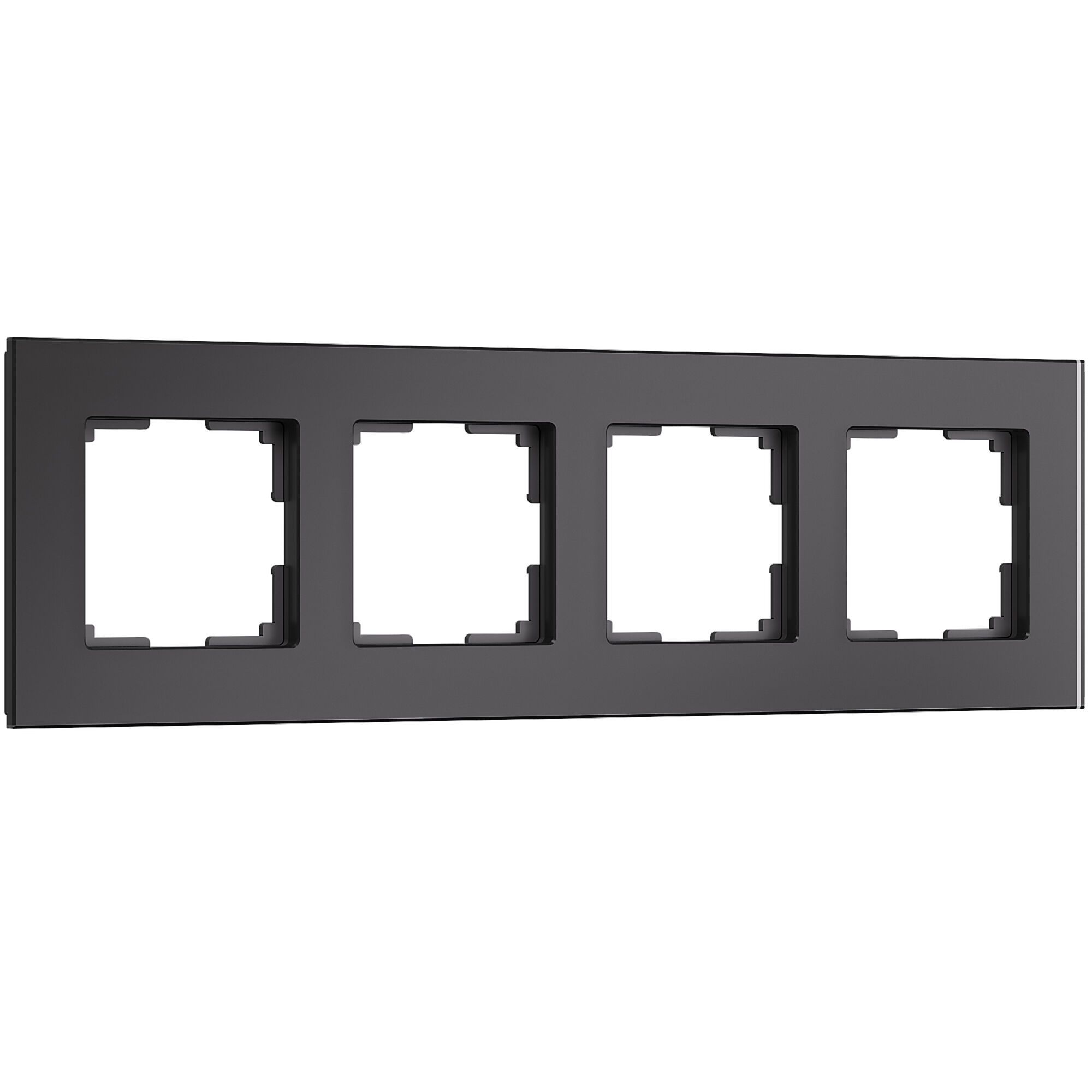 Рамка из стекла на 4 поста Senso черный soft-touch W0043108