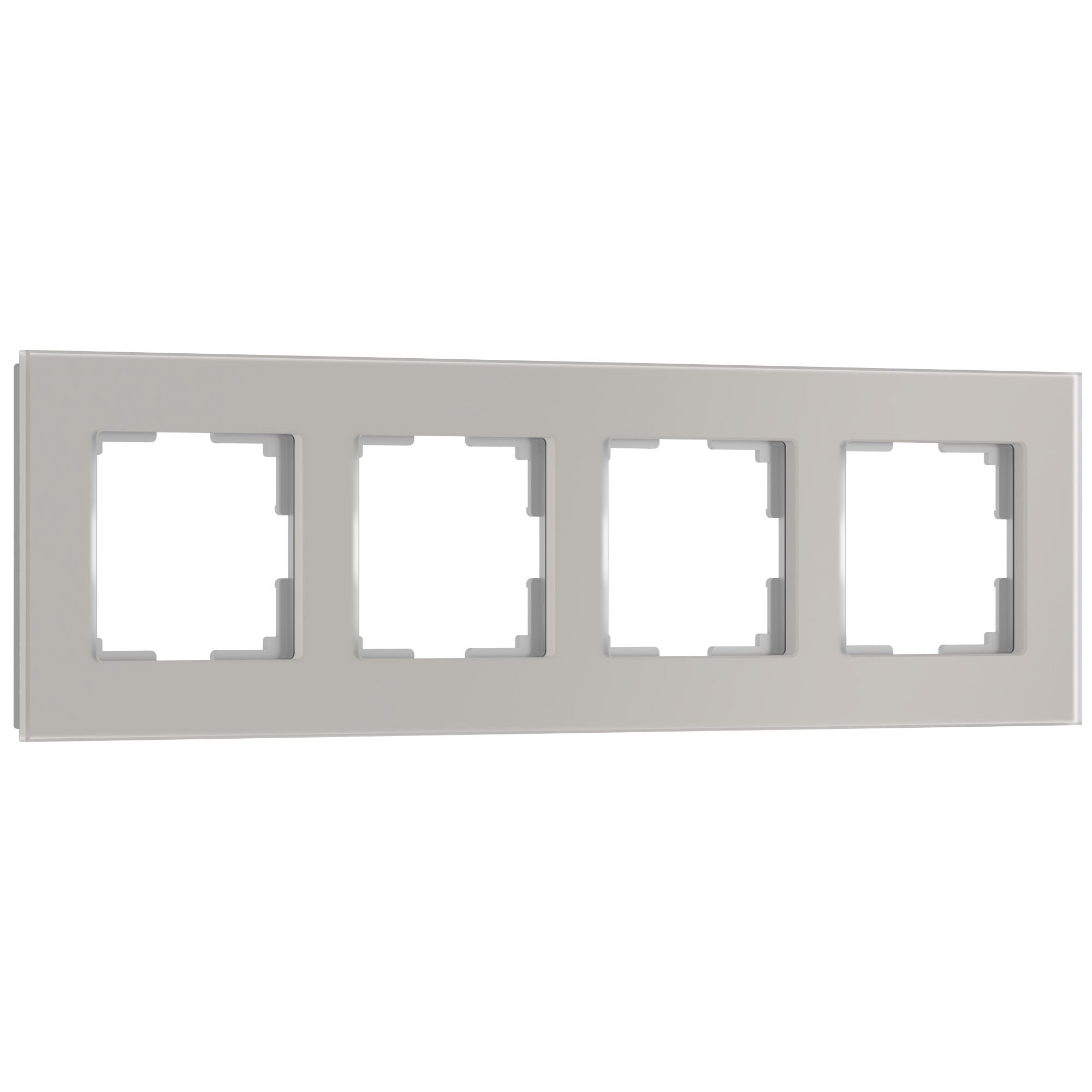 Рамка из стекла на 4 поста Senso дымчатый soft-touch W0043117