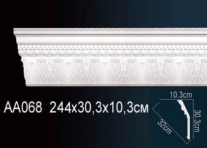 Карниз потолочный Perfect AA068 полиуретановый с рисунком AA068